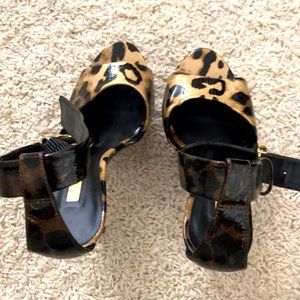 Platform shiny leopard and snake print ankle heels-You only pay for one